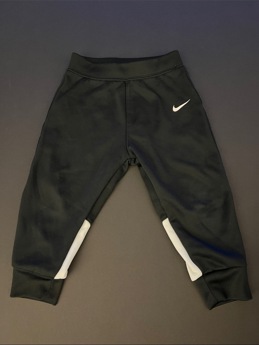Nike Kids Black Jogger Sweatpants with White Swoosh